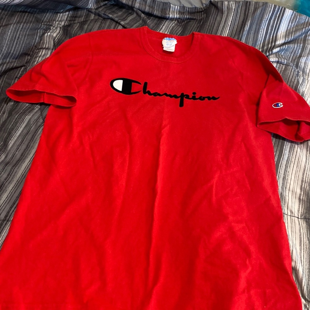 Vintage champion, graphic logo, spell out velvet letters, size extra large